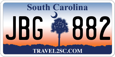 SC license plate JBG882