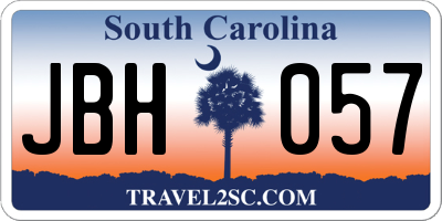 SC license plate JBH057