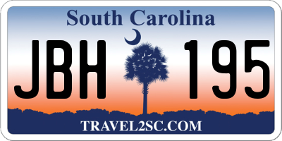 SC license plate JBH195