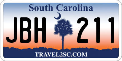 SC license plate JBH211