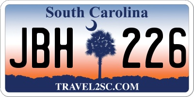SC license plate JBH226