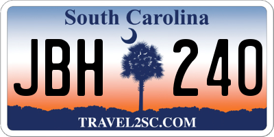 SC license plate JBH240