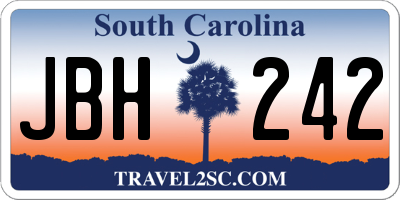 SC license plate JBH242
