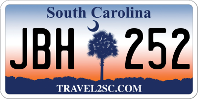SC license plate JBH252