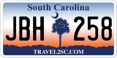 SC license plate JBH258