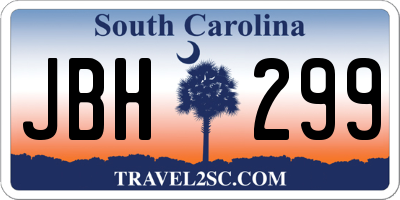 SC license plate JBH299