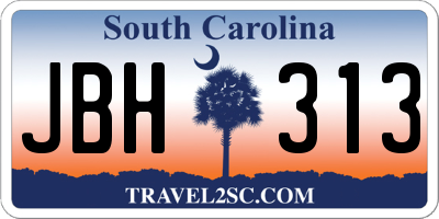 SC license plate JBH313