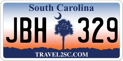 SC license plate JBH329