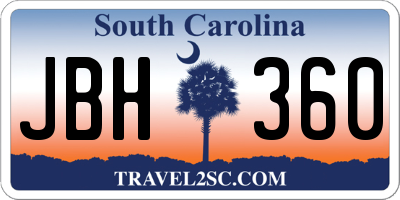 SC license plate JBH360