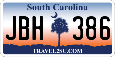 SC license plate JBH386