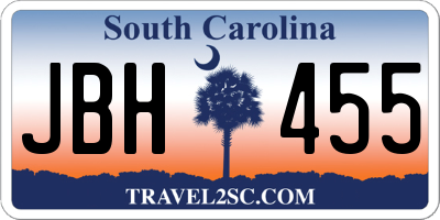 SC license plate JBH455