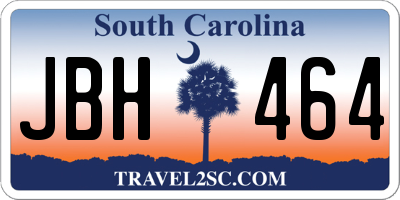 SC license plate JBH464