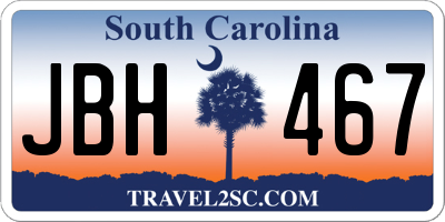SC license plate JBH467