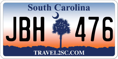 SC license plate JBH476