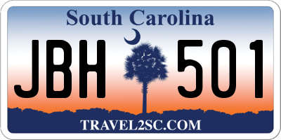 SC license plate JBH501