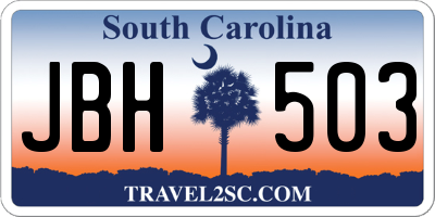 SC license plate JBH503