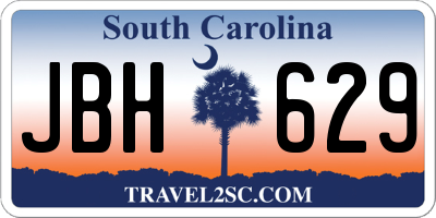 SC license plate JBH629