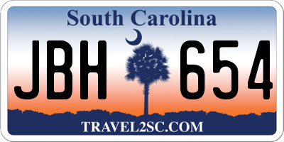 SC license plate JBH654