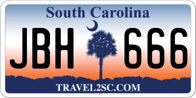 SC license plate JBH666