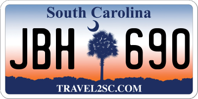 SC license plate JBH690