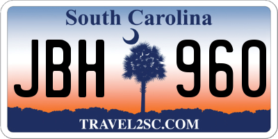 SC license plate JBH960