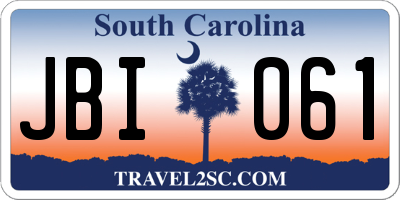 SC license plate JBI061