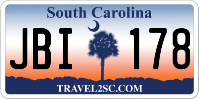 SC license plate JBI178