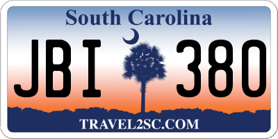 SC license plate JBI380