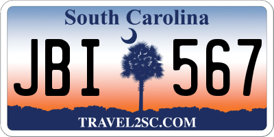 SC license plate JBI567