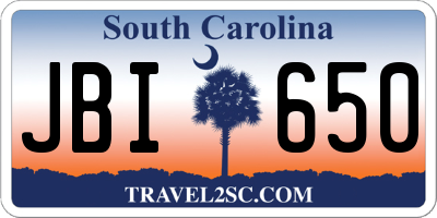 SC license plate JBI650