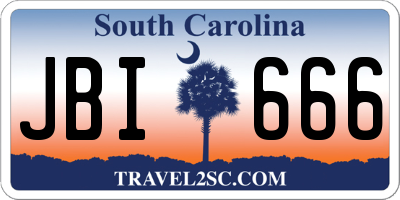SC license plate JBI666