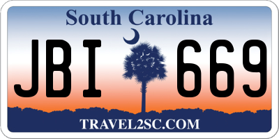 SC license plate JBI669