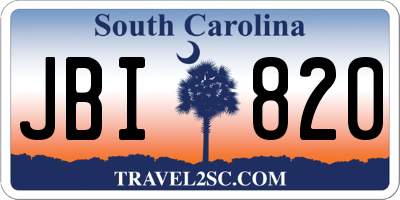 SC license plate JBI820
