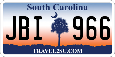 SC license plate JBI966