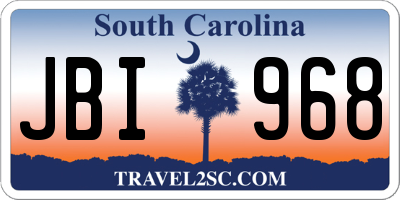 SC license plate JBI968