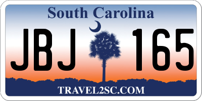 SC license plate JBJ165