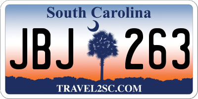 SC license plate JBJ263