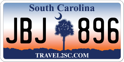 SC license plate JBJ896