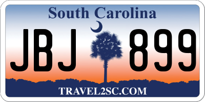 SC license plate JBJ899