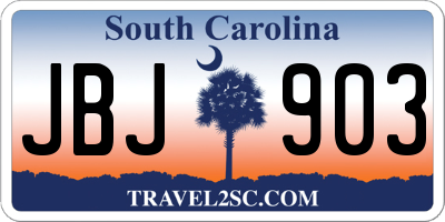 SC license plate JBJ903