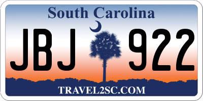 SC license plate JBJ922