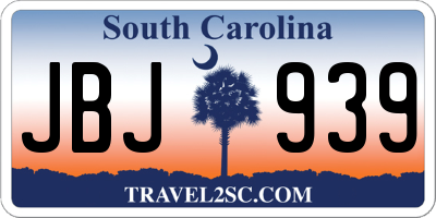 SC license plate JBJ939