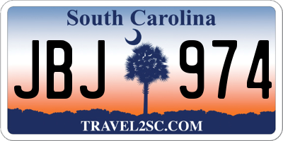 SC license plate JBJ974