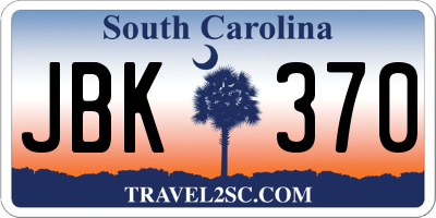 SC license plate JBK370