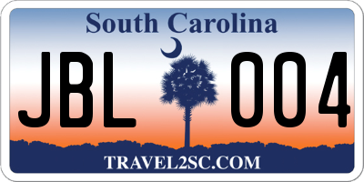 SC license plate JBL004