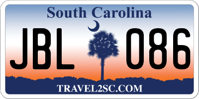 SC license plate JBL086