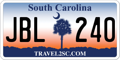 SC license plate JBL240