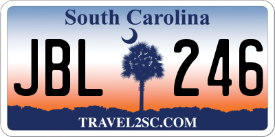 SC license plate JBL246