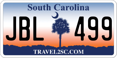 SC license plate JBL499