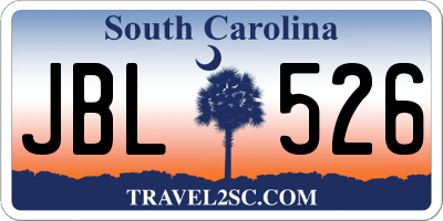 SC license plate JBL526